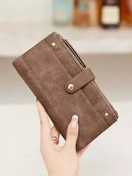 Вместительный держатель для кредитных карт, функциональный кошелек с несколькими отделениями для карт, кошелек для монет на молнии и клатч