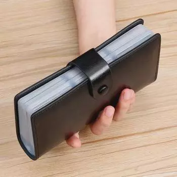 Вместительный держатель карт из натуральной кожи для женщин и мужчин: Модный слот для визитных и кредитных карт.