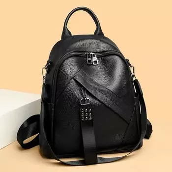 Вместительный кожаный женский школьный рюкзак, женская школьная дорожная сумка, модная сумка через плечо для девочек