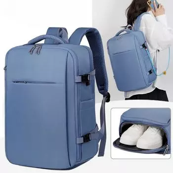 Вместительный многофункциональный рюкзак для компьютера, защита от брызг, ежедневный деловой рюкзак для поездок на работу, одинаковый для мужчин и женщин 31*18*45cm синий