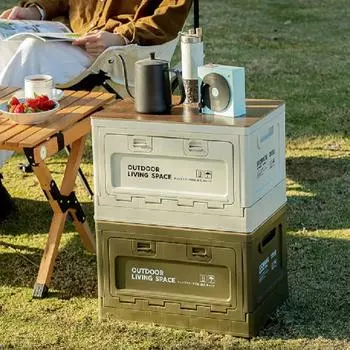 Вместительный органайзер для багажника автомобиля, ящик для хранения вещей для кемпинга на открытом воздухе, скамейка для пикника на открытом воздухе, ящик для хранения разделочных досок, походное снаряжение белый