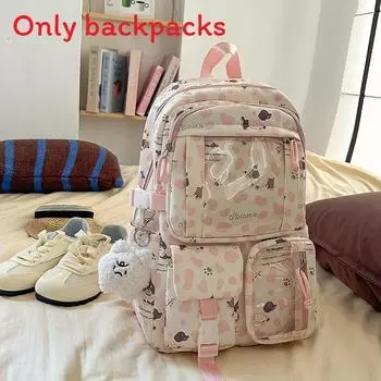 Вместительный простой рюкзак с дизайном с принтом таксы и букв для повседневного использования