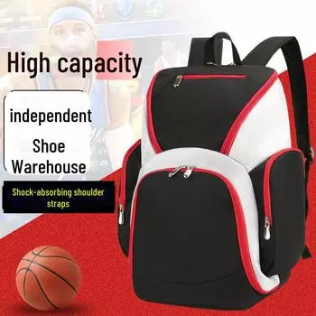 Вместительный тренировочный рюкзак для баскетбольной команды для коротких дистанций на свежем воздухе 20-35L оранжевый/синий