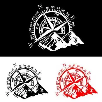 Внедорожный горный компас наклейка на автомобиль 60*50 см горячая распродажа художественный дизайн смешной виниловый автомобиль-стиль наклейки для авто окна мотоцикла декор Black