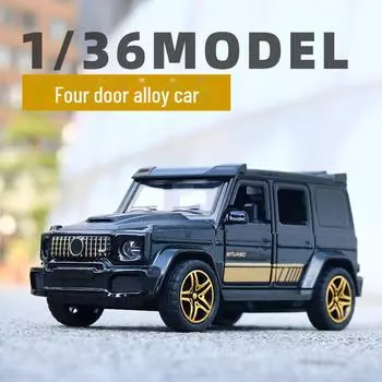 Внедорожный кабриолет-джип-игрушка - детская подарочная модель из сплава с 4 дверями Barber жёлтый