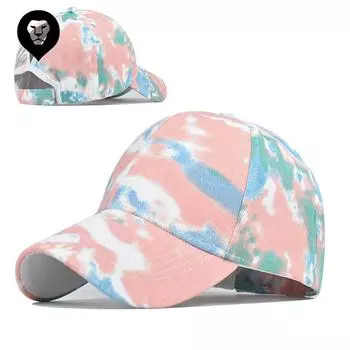 Внешнеторговая взрывная кепка с узором тай-дай из чистого хлопка для европейских и американских женщин, пустая шляпа-цилиндр, солнцезащитный козырек, хлопковая кепка с хвостиком, бейсболка Adjustable жёлтый