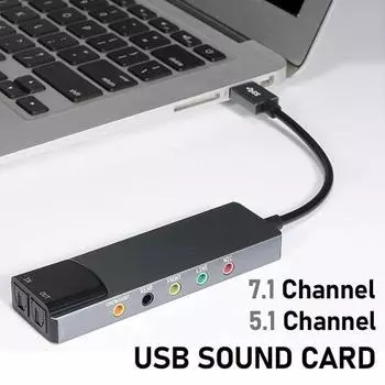 Внешний аудиоконвертер 3 входа 3 выхода алюминиевый сплав 7.1 5.1 канальный компьютер USB звуковая карта аудиоадаптер для Windows для Mac OS