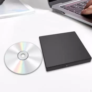 Внешний CD DVD привод оптический портативный простая установка USB 2.0 тонкий Rw чёрный