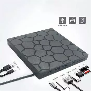 Внешний CD DVD привод USB 3.0 Writer Burner Reader Player для Windows 7/8/10/11