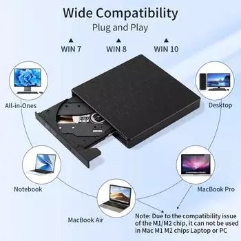 Внешний DVD-привод USB 3.0 Type-C USB C Портативный DVD-плеер для ноутбука CD DVD +/-RW Дисковод CD ROM Рекордер CD/DVD DVD burner