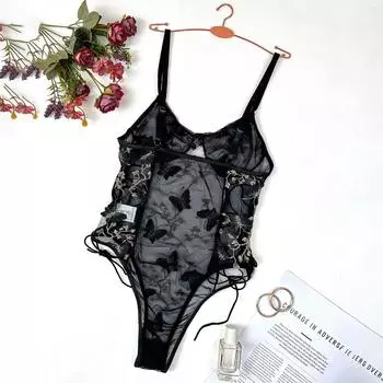 Внешний стандартный размер сексуальное нижнее белье комбинезон ремешок сетка прозрачный сексуальный соблазн секс подтяжки комбинезон S
