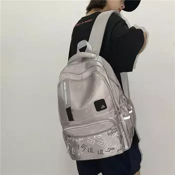 Внешний заказ 2024 года, новый персонализированный простой школьный рюкзак для студентов колледжей, ученик средней школы, большой вместимости, рюкзак для отдыха и путешествий хаки
