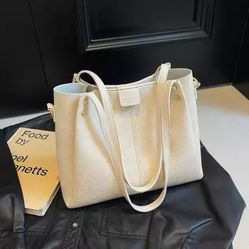 Внешний заказ ретро широкий плечевой ремень поддержка очень большой сумки женская 2024 новая мода универсальная сумка мессенджер большая вместительная сумка через плечо бежевый