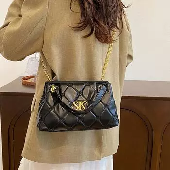 Внешний заказ ромб маленькая женская сумка 2024 осень и зима новая сумка через плечо подмышкой высококачественная текстура модный тренд сумка-мессенджер белый