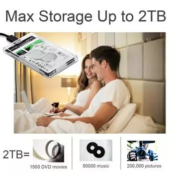 Внешний жесткий диск USB3.0, прозрачный корпус для жесткого диска 5 Гбит/с 2,5 дюйма, корпус для жесткого диска, чехол для хранения жесткого диска SATA HDD SSD для ноутбука