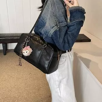 Внешняя одинарная переносная сумка для боулинга женская осень и зима 2024 года, новая модная ретро-сумка подмышкой, одно плечевая сумка для поездок на работу, модная