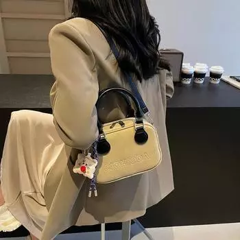 Внешняя одинарная ретро-сумка осень-зима 2024 года, женская, новая, фактурная, выходная, маленькая сумка, популярная, одно плечо, маленькая квадратная сумка через плечо