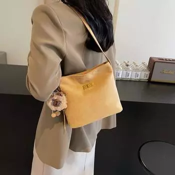 Внешняя одинарная ретро-сумка с леопардовым принтом, женская, осень-зима 2024 года, новая сумка-ведро через плечо, модная иностранная универсальная сумка-мессенджер