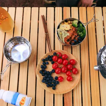 Внешняя походная миска, посуда, легкая, многофункциональная для приготовления пищи со складной ручкой