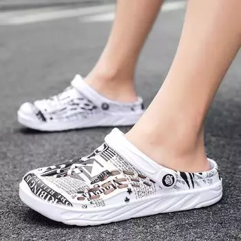 Внешняя торговля экспорт размер 49 большой размер дырка обувь открытый плавание пляжные тапочки один ботинок два носка сумка головные сандалии мужские тапочки 38 белый