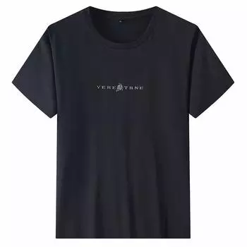 Внешняя торговля Оригинальный заказ Экспорт Мода Лето Модал Футболка с длинным рукавом Мужчина с избыточным весом Большой размер Большой размер Комфортная футболка 0559 Black 6XL [115.00 kg-125.00 kg]]