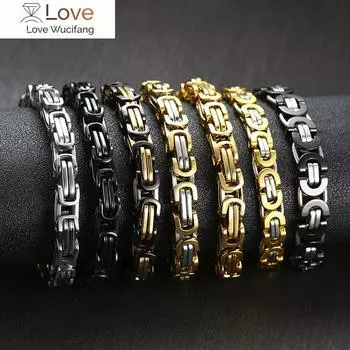 Vnox 8 мм панк византийские звенья цепи браслеты для мужчин нержавеющая сталь тяжелый мужской Pulseira 23cn