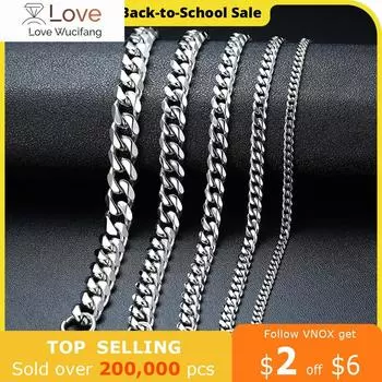 Vnox мужские простые 3-11 мм из нержавеющей стали кубинские звенья цепи браслеты для женщин унисекс наручные украшения подарки 23cm