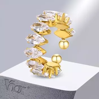 Vnox Роскошные кольца с кубическим цирконием для женщин, блестящие обручальные кольца с кристаллами маркизы, ювелирные изделия для вечеринок, подарки для нее resizable