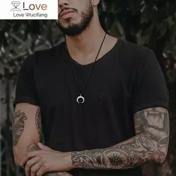 Vnox Simple может быть открыта подвеска в виде луны мемориальная урна ожерелье для мужчин и женщин, нержавеющая сталь металлический ошейник для праха аксессуар