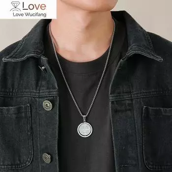 Vnox вращающееся католическое ожерелье Святого Бенедикта для мужчин, кулон-спиннер в виде монеты, повседневные религиозные украшения из нержавеющей стали