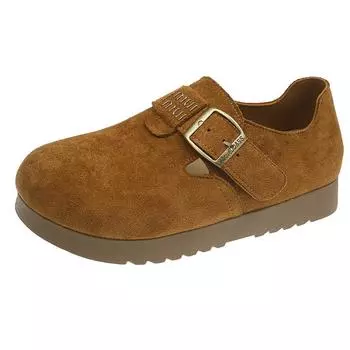 [Внунее увеличение высоты 3 см] Натуральная кожа маленькая буква ретро ультрамягкая подошва Boken 2025 новая универсальная женская обувь Birkenstocks 35