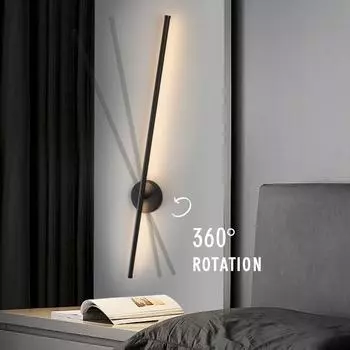 Внутреннее длиннополосное настенное освещение, настенный светильник для гостиной, столовой, прохода, AC85-265V, вращающийся на 360° светодиодный настенный светильник вверх и вниз Warm White