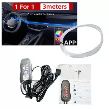 Внутреннее освещение Атмосферная лампа Несколько режимов Звук Управление через приложение 3м Оптоволокно