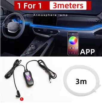 Внутреннее освещение, атмосферное освещение с несколькими режимами, управление звуком через приложение, 3 метра оптоволокна