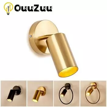 Внутреннее освещение E27 COB Настенный светильник Цельнометаллический одиночный источник света Цилиндр Гальванический шкаф Витрина для магазина Прожектор