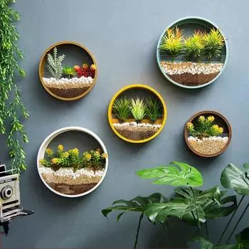 Внутреннее украшение для стен из зеленого укропа, цветочный горшок, контейнер для растений, украшения для цветочных горшков, гидропонная ваза 18cm