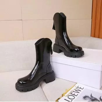 Внутреннее усиление женских сапог 2024 года на осень и зиму, новые толстые каблуки, толстая подошва, короткие женские сапоги Martin, подчеркивающие рост и тонкость 35