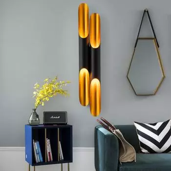 Внутренние настенные светильники Алюминиевая трубка с верхним и нижним светом Фоновый настенный светильник Спальня Гостиная Украшения Настенные светильники Светильники Warm White (2700-3500K)