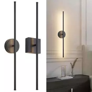 Внутренние светодиодные настенные светильники с поворотом на 350° для спальни, столовой, внутренние черные светодиодные настенные светильники, настенное бра, декор для лестницы, коридора Neutral Light