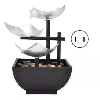 Внутренний 3-х уровневый расслабляющий настольный фонтан с струящейся водой, украшение для домашнего офиса, украшение для рукоделия, США