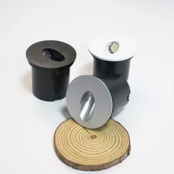 Внутренний 3W светодиодный светильник Footlight Встроенный домашний светильник Ночной светильник Круглые настенные светильники Проходные лестницы Угловой светильник AC85-265V 3W&Warm White (2700-3500K) серебряный