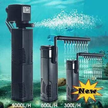 Внутренний аквариумный фильтр Hidom, погружной насос, распылитель (ЕС ВИЛКА) AP-300L чёрный