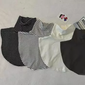 Внутренний артефакт Полосатый водолазка однотонный теплый шарф жареный уличный универсальный поддельный воротник average size белый