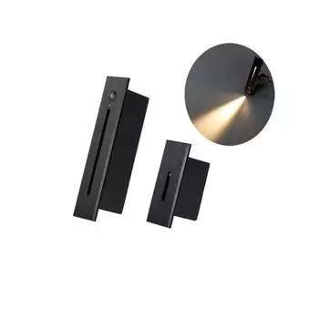 Внутренний датчик освещения лестницы Шаг Встраиваемый в алюминий Движение Освещение Домашнее украшение Угловая ночная лестница Светодиодная лампа Warm White 3000K белый