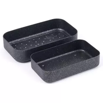 Внутренний лоток для приготовления на пару IMCO Mestin, набор из обработанного мрамора, чаша для риса, двухъярусная пароварка (ИМКО) (черный)