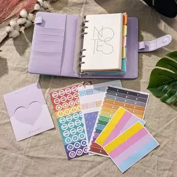 Внутренний набор папок-регистраторов All Journey Cash Binder A6 Macaron Binder Cash Challenge, фиолетовый, лавандовый, 1 шт.