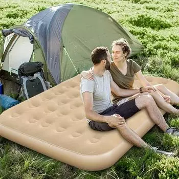 Внутренний надувной матрас Бытовая надувная кровать Коврики для глэмпинга Портативные надувные матрасы для пола Уличный встроенный насос Утолщенный коврик