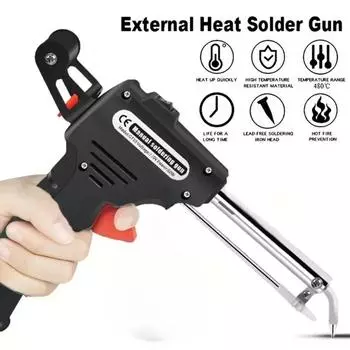 Внутренний нагреватель Подача олова Ручной ручной инструмент для пайки и сварки Ремонт Black-EU plug