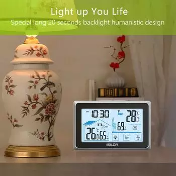 Внутренний/наружный электронный гигрограф, умная метеостанция, интеллектуальный сенсорный экран с беспроводным дистанционным датчиком, термометрическая станция чёрный