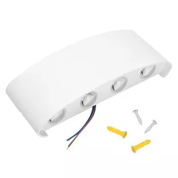 Внутренний простой алюминиевый светодиодный настенный светильник для спальни, коридора, 8 Вт, переменный ток 85-265 В, белый(холодный белый)